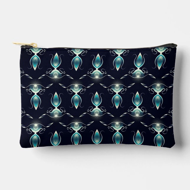 Classy Look of Blue Gems with Glowing Light Accessory Pouch (Front)