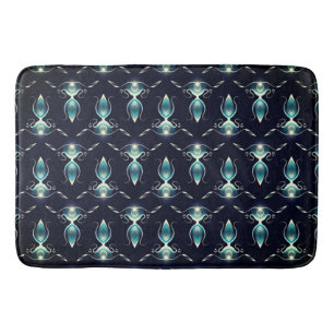 Classy Look of Blue Gems with Glowing Light Bath Mat