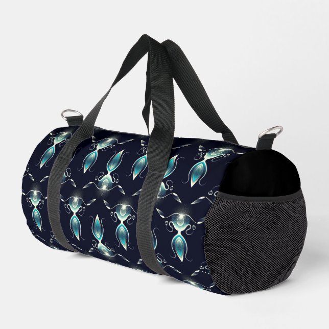 Classy Look of Blue Gems with Glowing Light Duffle Bag (Right Corner)