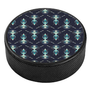 Classy Look of Blue Gems with Glowing Light Hockey Puck