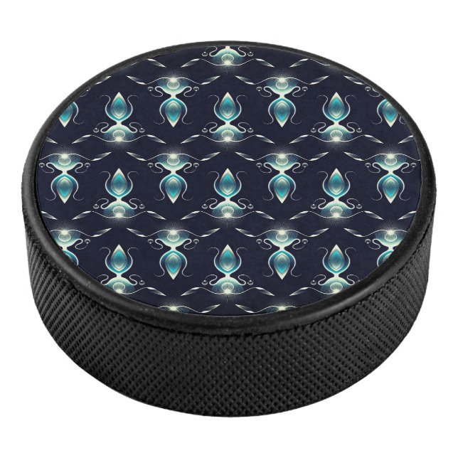 Classy Look of Blue Gems with Glowing Light Hockey Puck (3/4)