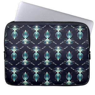 Classy Look of Blue Gems with Glowing Light Laptop Sleeve