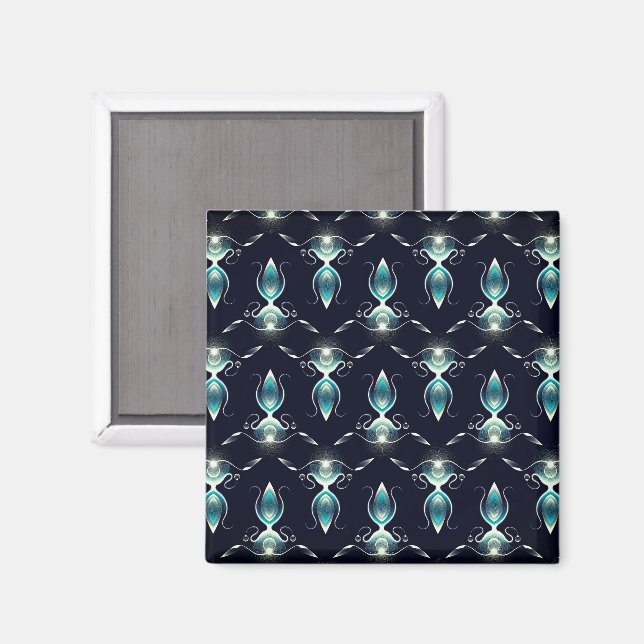Classy Look of Blue Gems with Glowing Light Magnet (Front/Back)