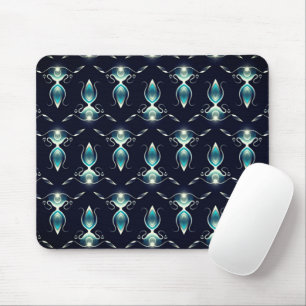 Classy Look of Blue Gems with Glowing Light Mouse Mat