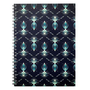 Classy Look of Blue Gems with Glowing Light Notebook