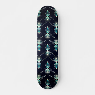 Classy Look of Blue Gems with Glowing Light Skateboard