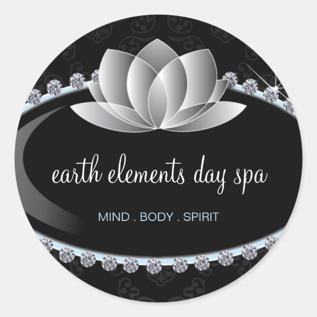 Classy Lotus Flower and Day Spa Sticker (Front)