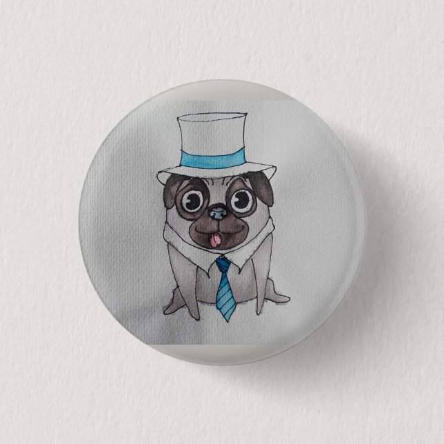 Classy Lug the Pug Badge (Front)