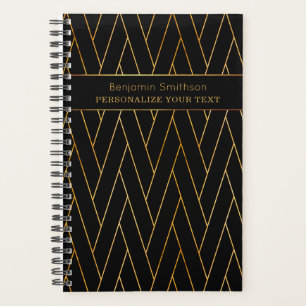 Classy Luxury Abstract Black Gold Professional Planner
