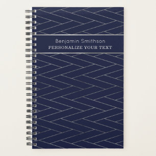 Classy Luxury Abstract Navy Blue Grey Professional Planner