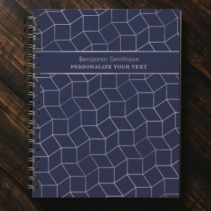 Classy Luxury Abstract Navy Blue Grey Professional Planner