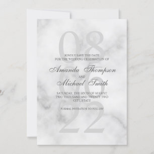 Classy Marble Elegant Wedding Save the Date
