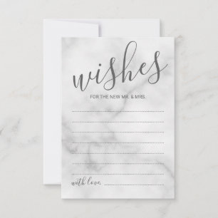 Classy Marble Wedding Advice and Wishes Card