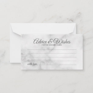 Classy Marble Wedding Advice and Wishes Card