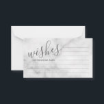 Classy Marble Wedding Advice and Wishes Card<br><div class="desc">Add a personal touch to your wedding with a modern wedding advice and wishes card. This advice card features title in grey modern script font style and details in grey modern sans serif font style on white marble background. Perfect for wedding, baby shower, birthday party, bridal shower, bachelorette party and...</div>