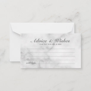 Classy Marble Wedding Advice and Wishes Card