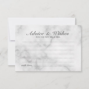 Classy Marble Wedding Advice and Wishes Card