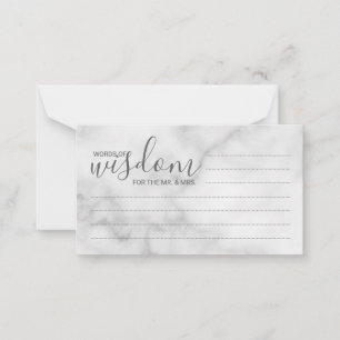 Classy Marble Wedding Advice and Wishes Card