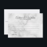Classy Marble Wedding Advice and Wishes Card<br><div class="desc">Add a personal touch to your wedding with an elegant wedding advice and wishes card. This advice card features title in grey modern elegant calligraphy font style and details in grey sans serif font style on white marble background. Perfect for wedding, baby shower, birthday party, bridal shower, bachelorette party and...</div>