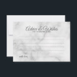 Classy Marble Wedding Advice and Wishes Card<br><div class="desc">Add a personal touch to your wedding with an elegant wedding advice and wishes card. This advice card features title in grey modern elegant calligraphy font style and details in grey sans serif font style on white marble background. Perfect for wedding, baby shower, birthday party, bridal shower, bachelorette party and...</div>