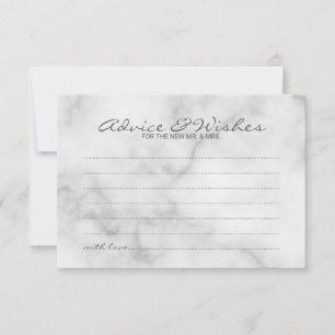 Classy Marble Wedding Advice and Wishes Card