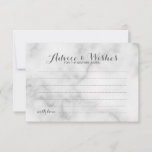 Classy Marble Wedding Advice and Wishes Card<br><div class="desc">Add a personal touch to your wedding with an elegant wedding advice and wishes card. This advice card features title in grey modern elegant calligraphy font style and details in grey sans serif font style on white marble background. Perfect for wedding, baby shower, birthday party, bridal shower, bachelorette party and...</div>