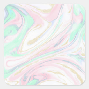 Classy marbleised abstract design square sticker