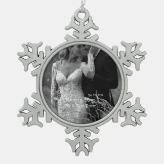 Classy Married& Merry Glass Ornament for Christmas