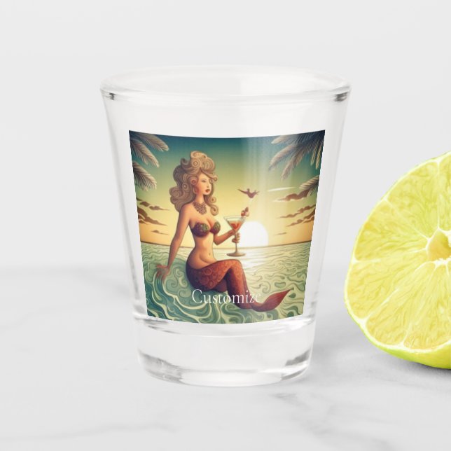Classy Martini Mermaid Thunder_Cove  Shot Glass (Front)