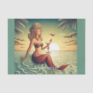 Classy Martini Mermaid Thunder_Cove  Tissue Paper