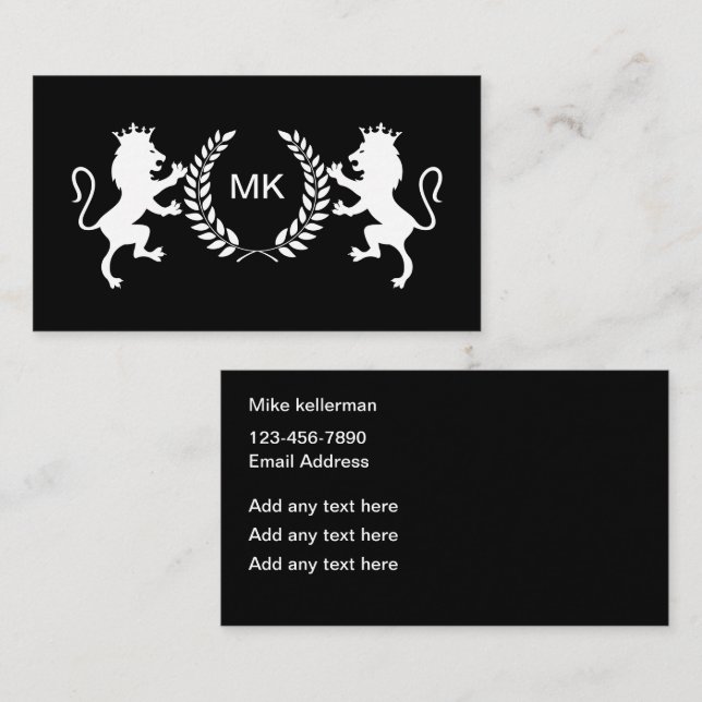 Classy Masculine Monogram Business Cards (Front/Back)