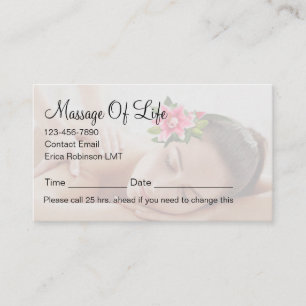 Classy Massage Therapist Appointment Business Card