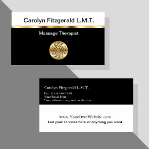 Classy Massage Therapist Business Cards