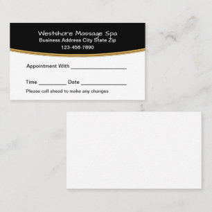 Classy Massage Therapist Spa Appointment Cards