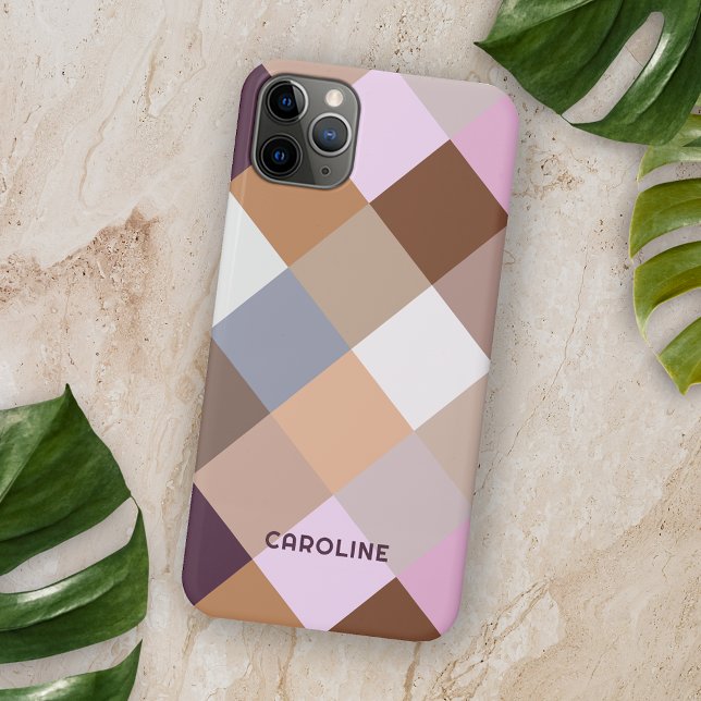 Classy Mauve Pink Peach Orange Violet Pink Mosaic Case-Mate iPhone Case (Creator Uploaded)