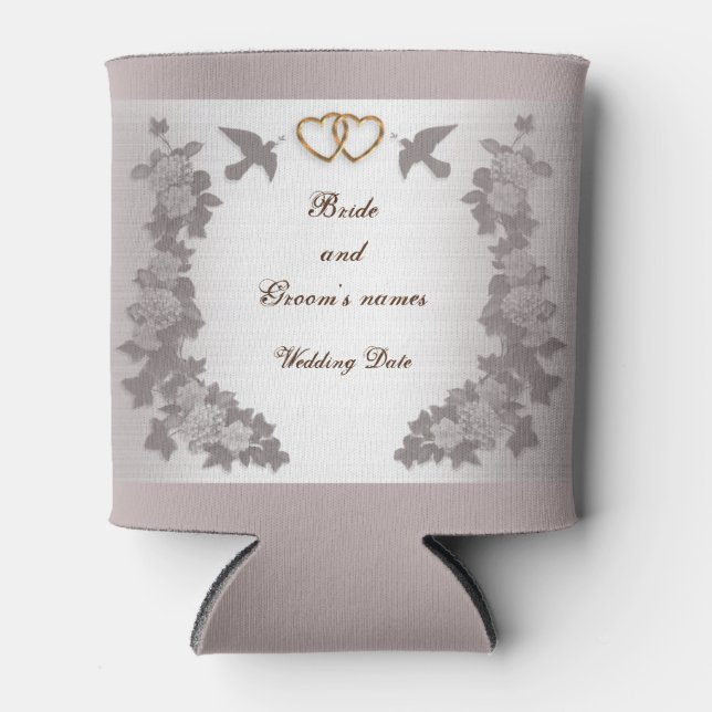 Classy Mauve Wedding Favour Can Cooler (Front)