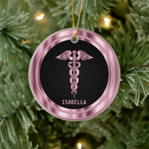 Classy Medical 👨⚕️ - Black and Pink Ceramic Tree Decoration