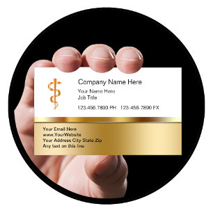 Classy Medical Business Cards With Asclepius Staff