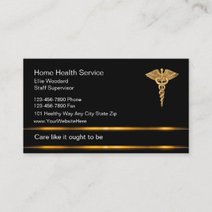 Classy Medical Caduceus Business Cards