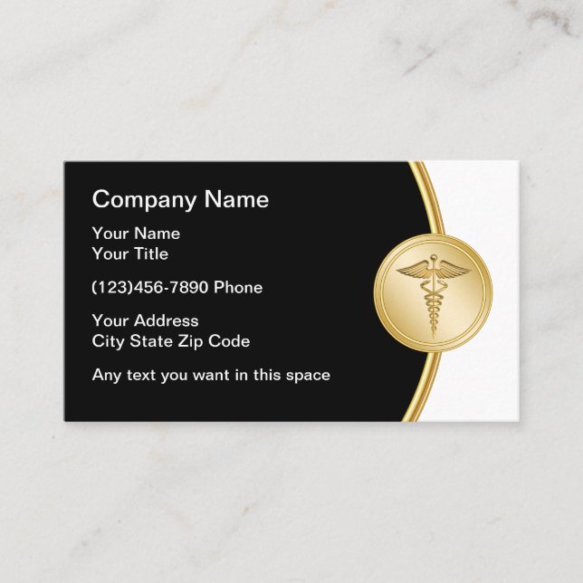 Classy Medical Emblem Business Card (Front)