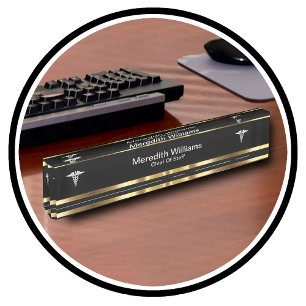 Classy Medical Executive Staff Nameplate