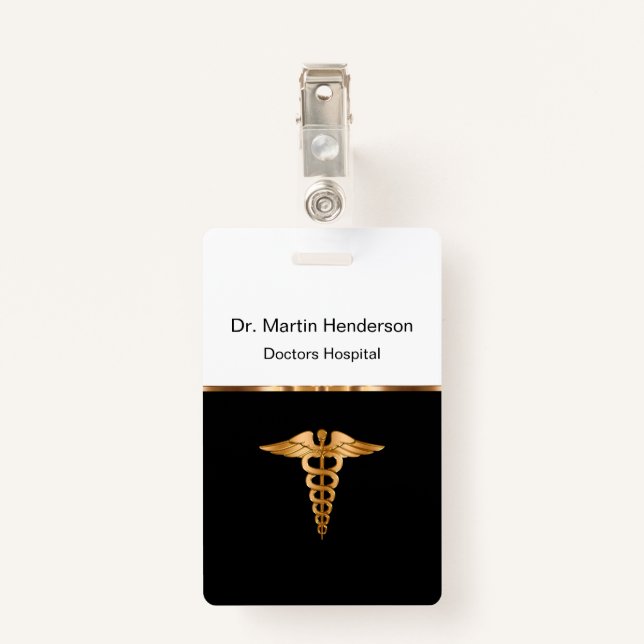 Classy Medical Hospital Office ID Badge (Back with Clip)