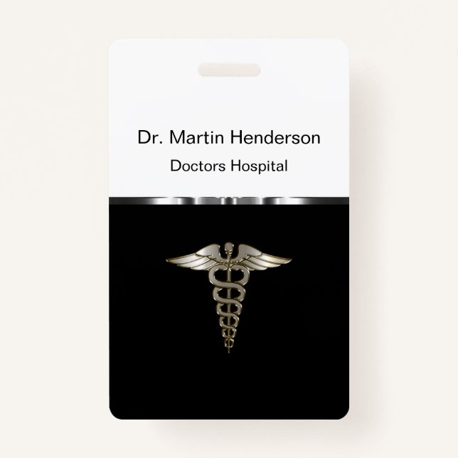 Classy Medical Hospital Office ID Badge Template (Back)