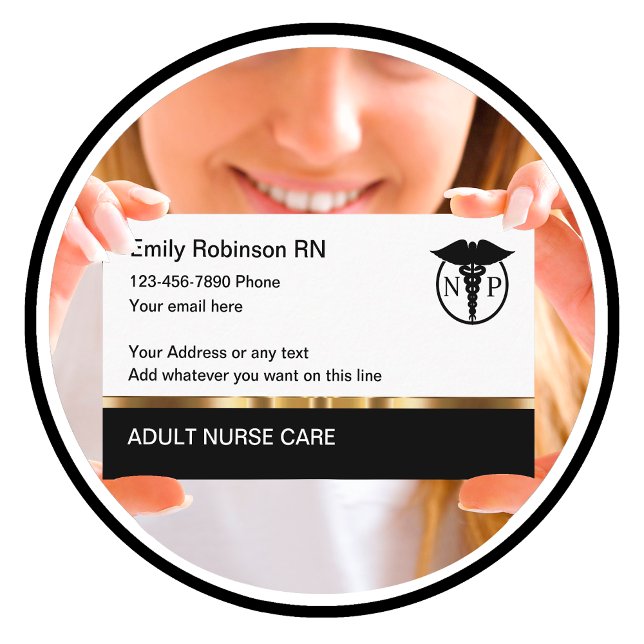 Classy Medical Nurse Practitioner Business Card (Creator Uploaded)