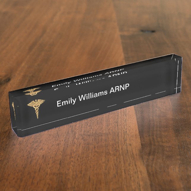 Classy Medical Nurse Practitioner Desk Name Plate (Side)