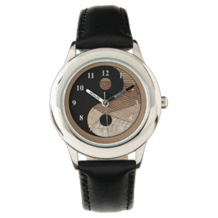 Classy Meditation Bamboo Yin Yang Watch