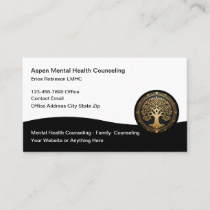Classy Mental Health Counseling Tree of Life Theme Business Card