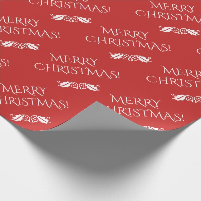 Classy "MERRY CHRISTMAS!" Wrapping Paper (Corner)