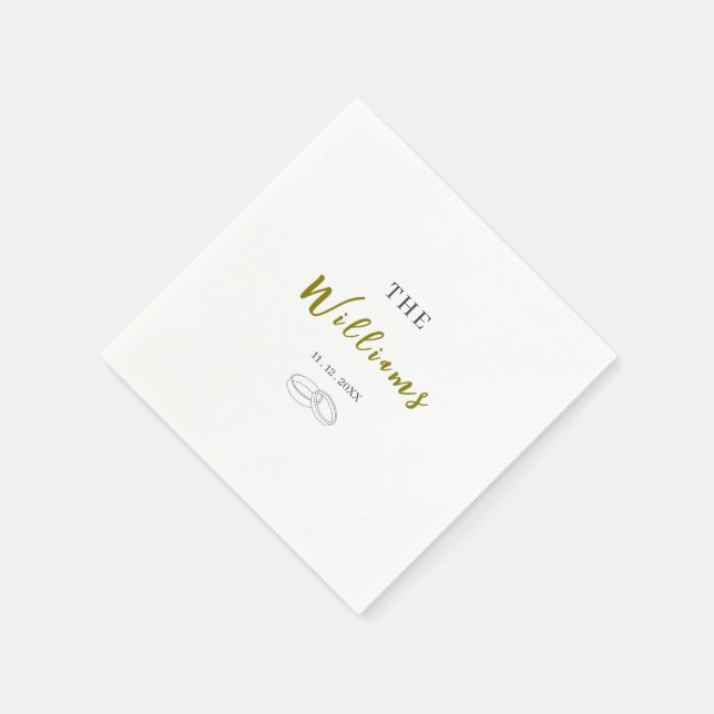 Classy Minimal Greenery Wedding Napkins (Corner)