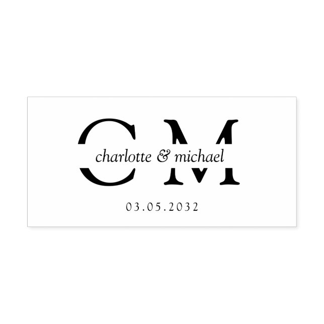 Classy, minimal, monogram rubber stamp (Imprint)